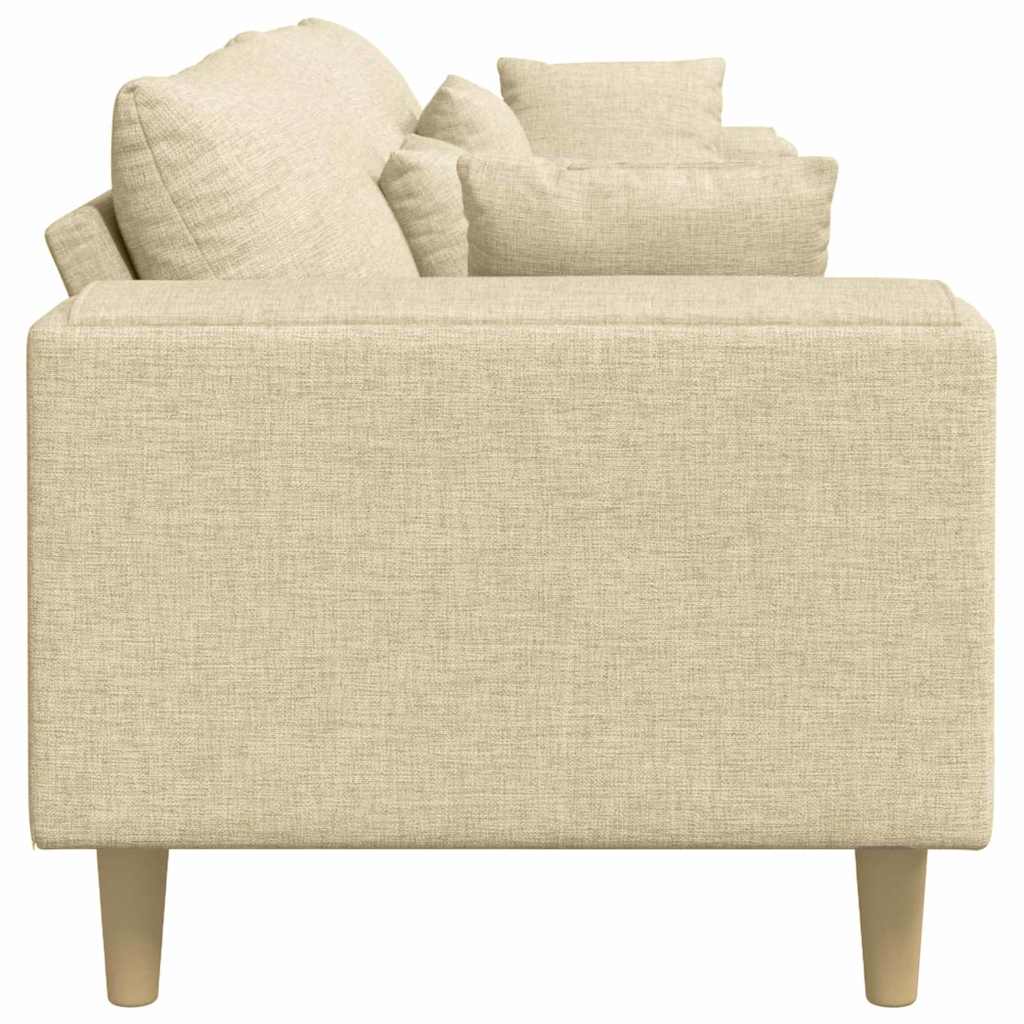 Bank met kussen Crème 250 x 77 x 76 cm Stof