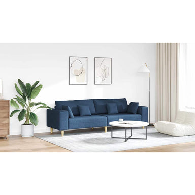 Bank met kussen Blauw 250 x 77 x 76 cm Stof