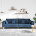 Bank met kussen Blauw 250 x 77 x 76 cm Stof