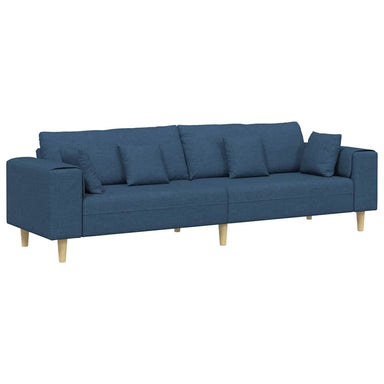 Bank met kussen Blauw 250 x 77 x 76 cm Stof