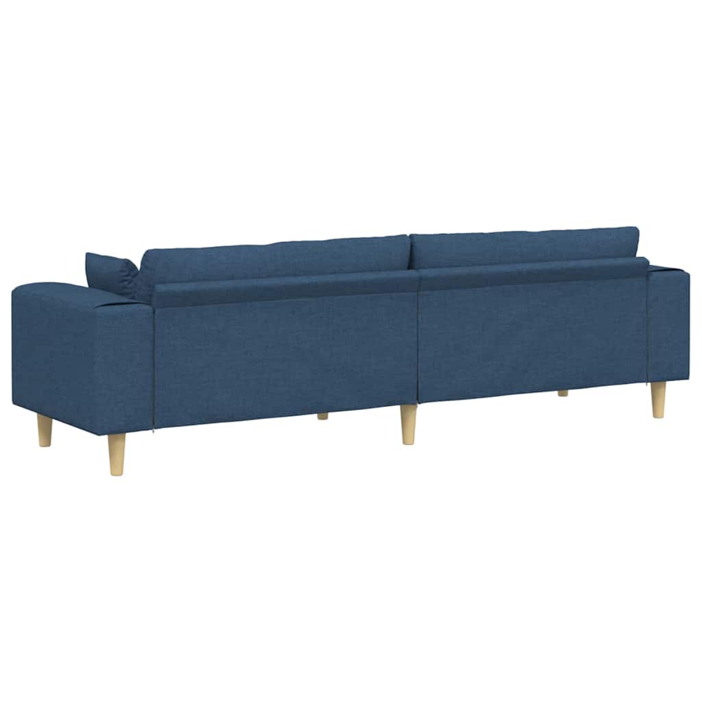 Bank met kussen Blauw 250 x 77 x 76 cm Stof