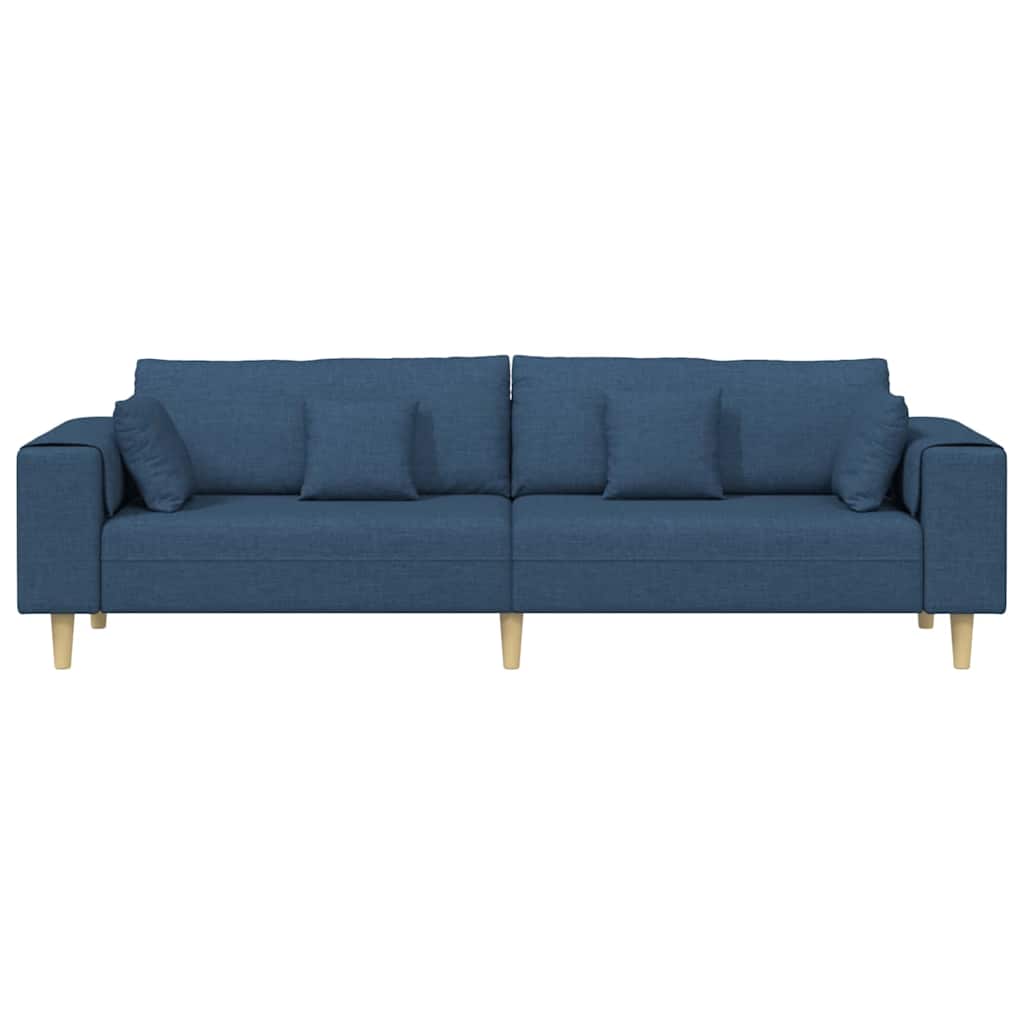 Bank met kussen Blauw 250 x 77 x 76 cm Stof