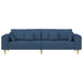 Bank met kussen Blauw 250 x 77 x 76 cm Stof