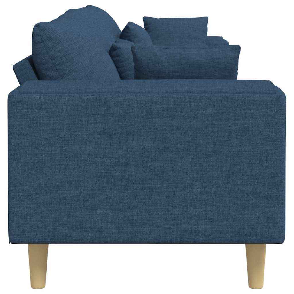 Bank met kussen Blauw 250 x 77 x 76 cm Stof