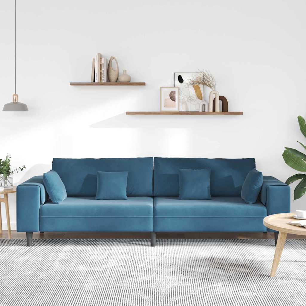 Bank Blauw 250 x 77 x 76 cm Fluweel