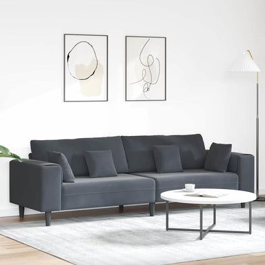 Bank Donkergrijs 250 x 77 x 76 cm Fluweel