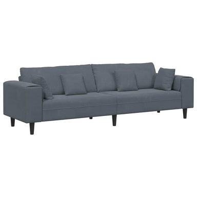 Bank Donkergrijs 250 x 77 x 76 cm Fluweel