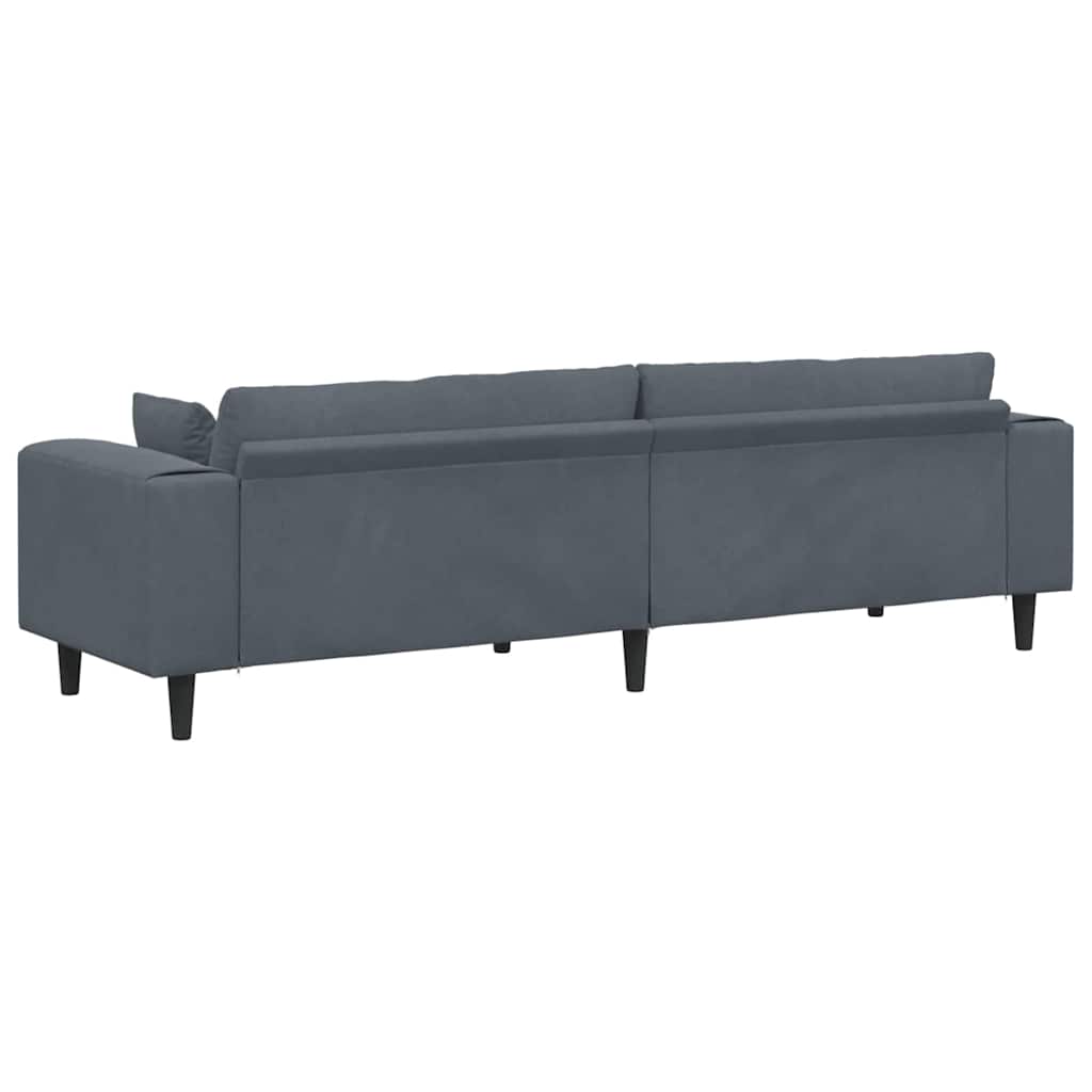 Bank Donkergrijs 250 x 77 x 76 cm Fluweel