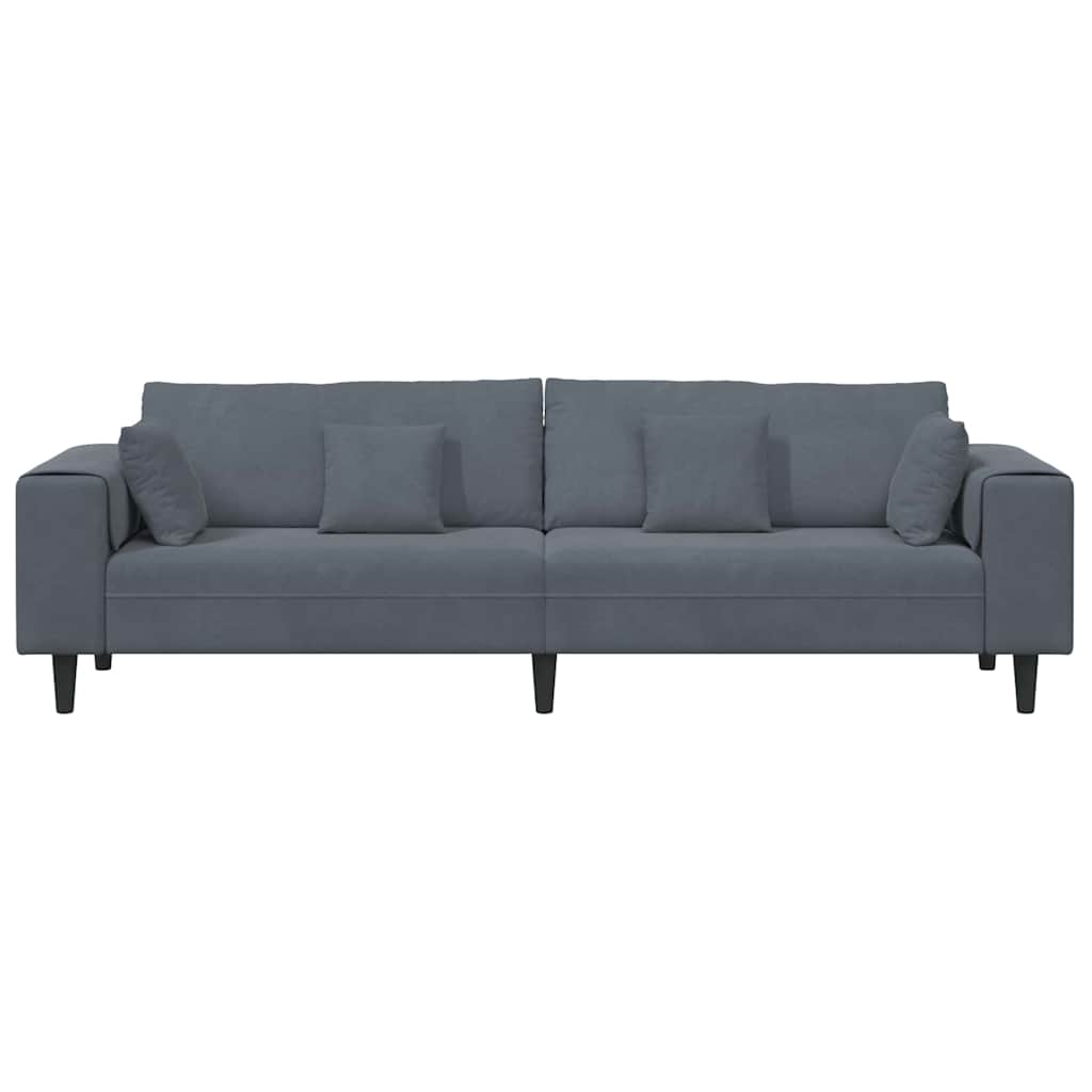 Bank Donkergrijs 250 x 77 x 76 cm Fluweel