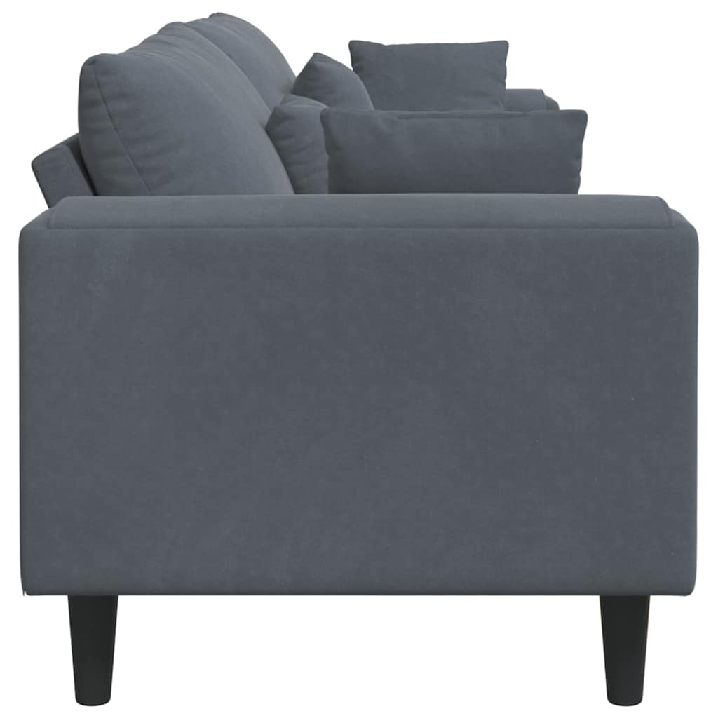 Bank Donkergrijs 250 x 77 x 76 cm Fluweel