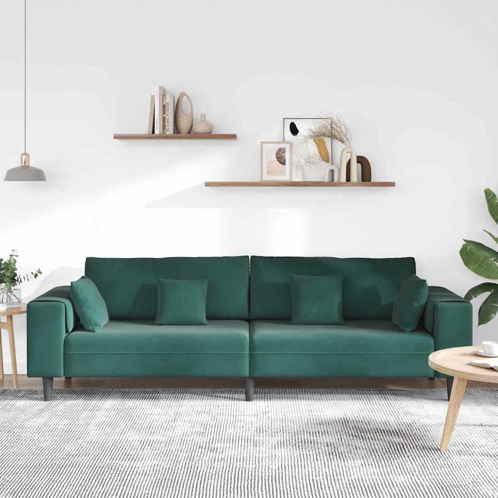 Bank Donkergroen 250 x 77 x 76 cm Fluweel