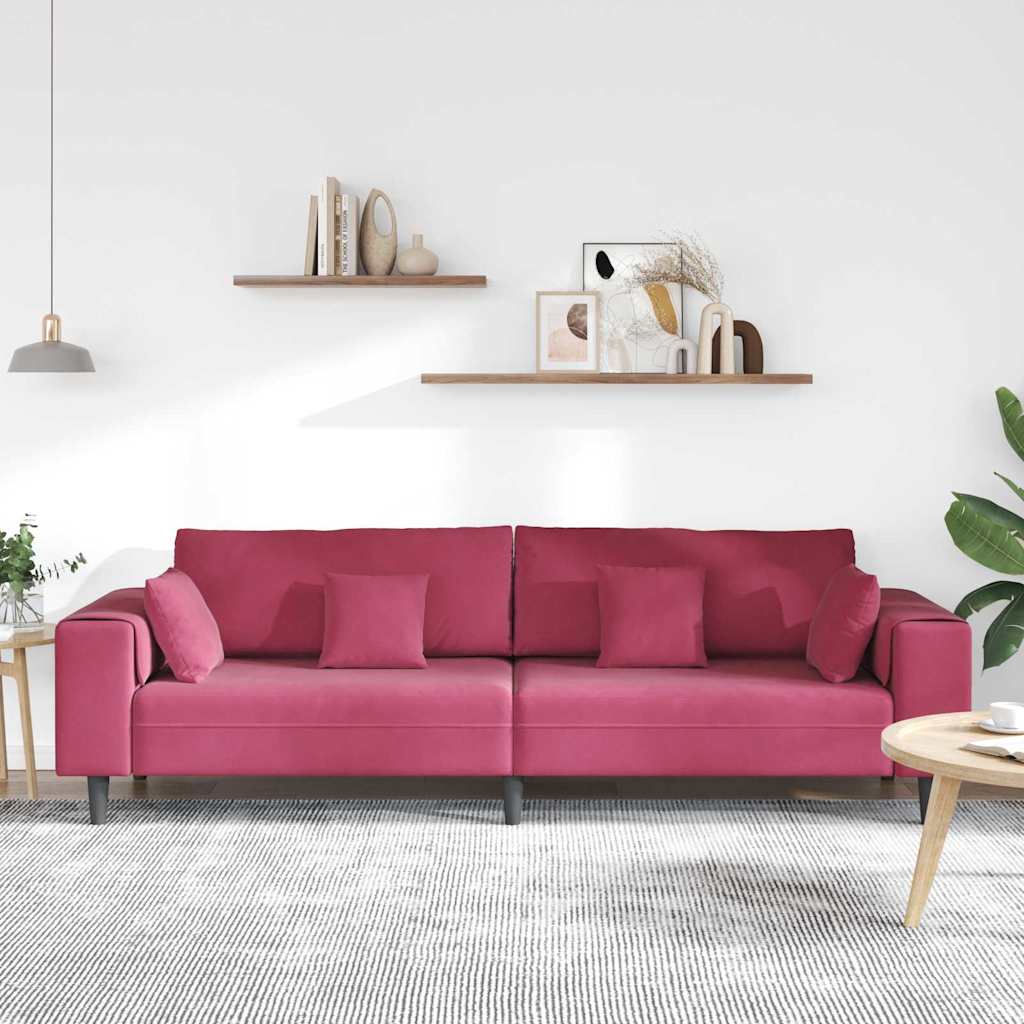 Bank Wijnrood 250 x 77 x 76 cm Fluweel