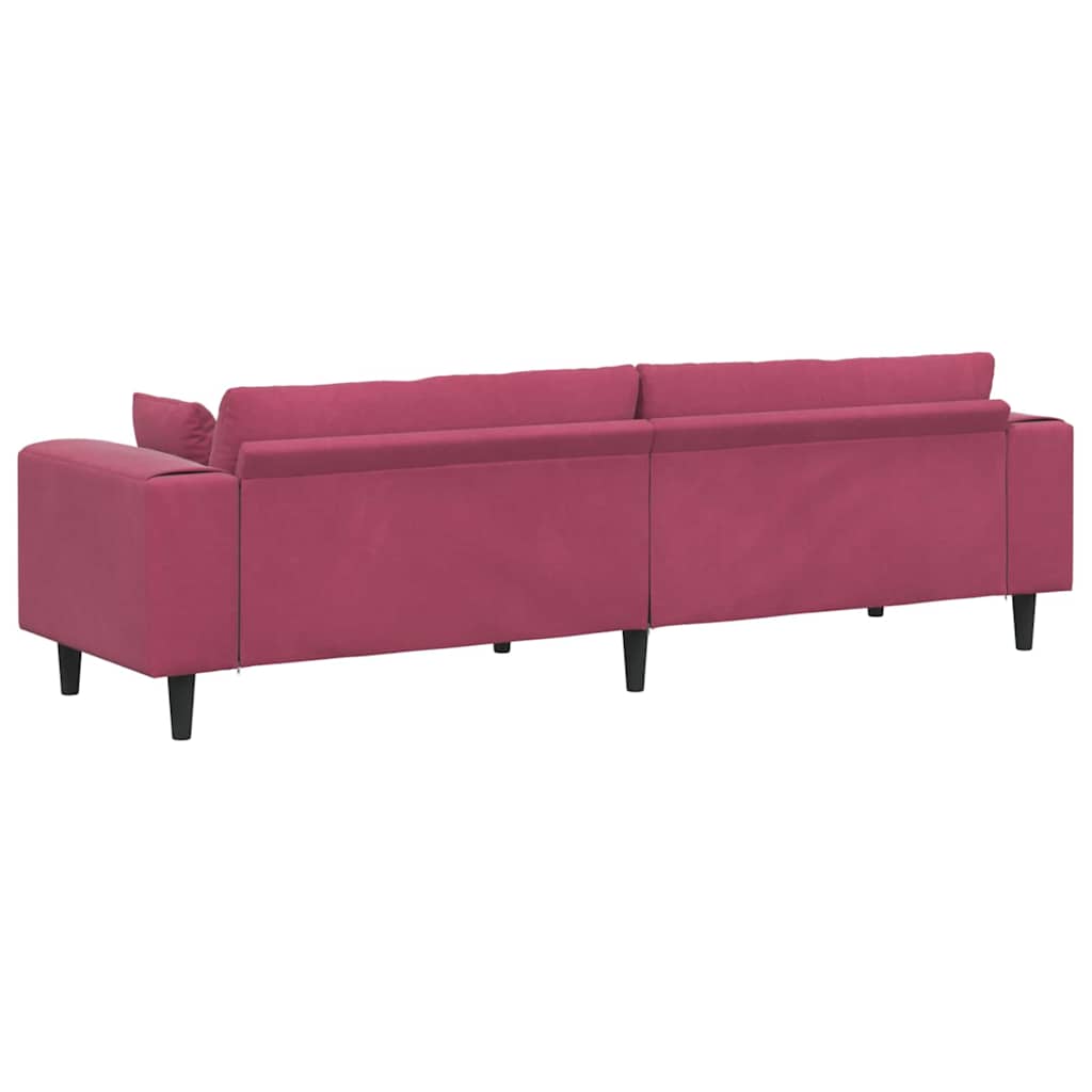 Bank Wijnrood 250 x 77 x 76 cm Fluweel