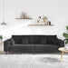 Bank Zwart 250 x 77 x 76 cm Fluweel