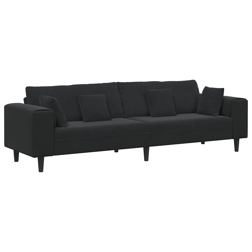 Bank Zwart 250 x 77 x 76 cm Fluweel