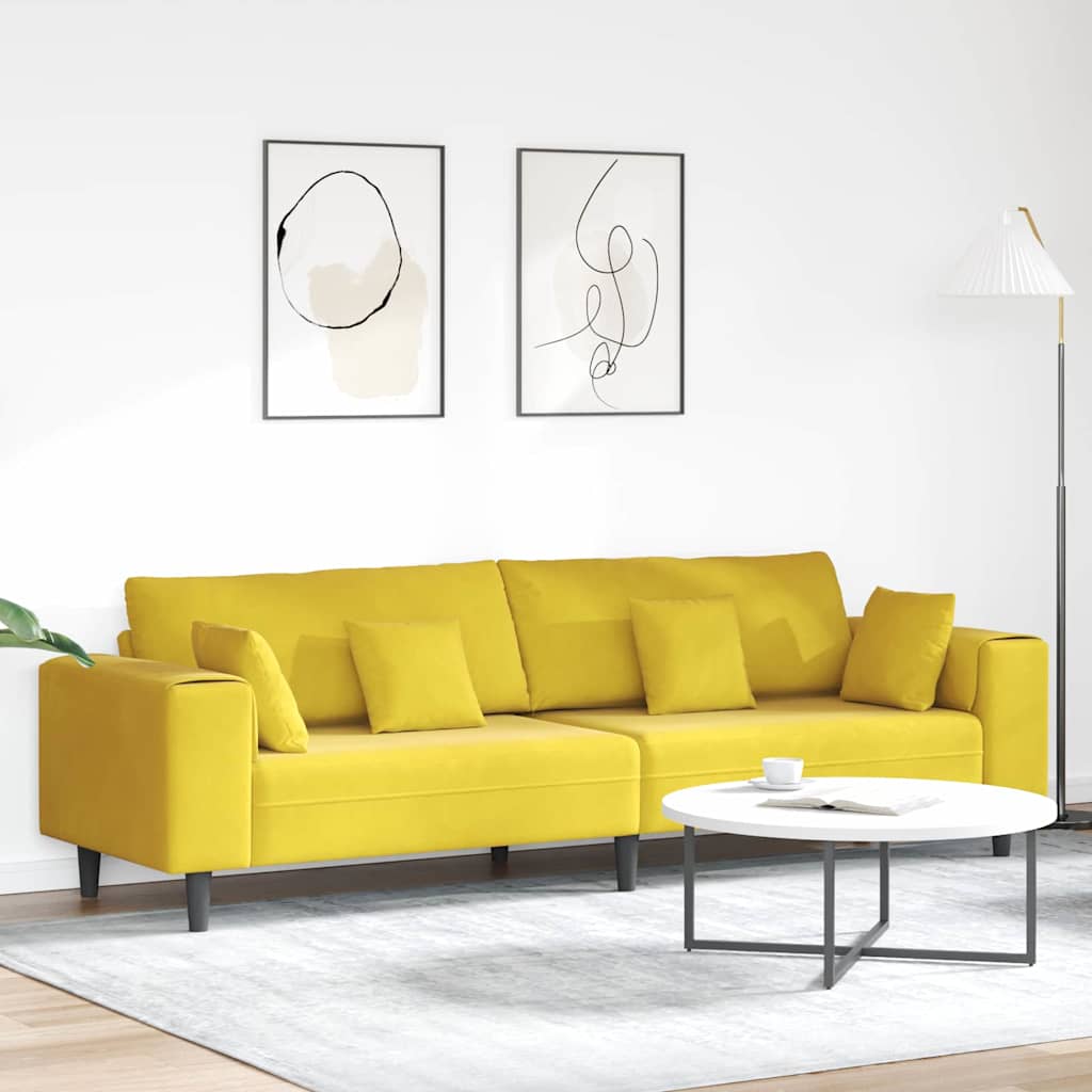 Bank Geel 250 x 77 x 76 cm Fluweel