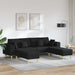 Bank 3 st Zwart Stof