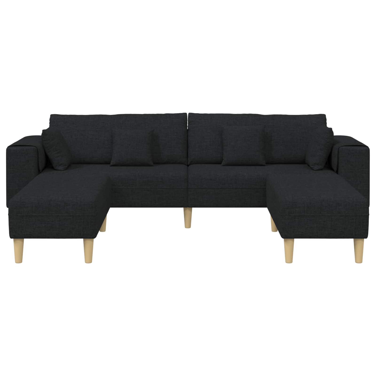 Bank 3 st Zwart Stof