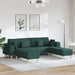 Bank 3 st Donkergroen Stof
