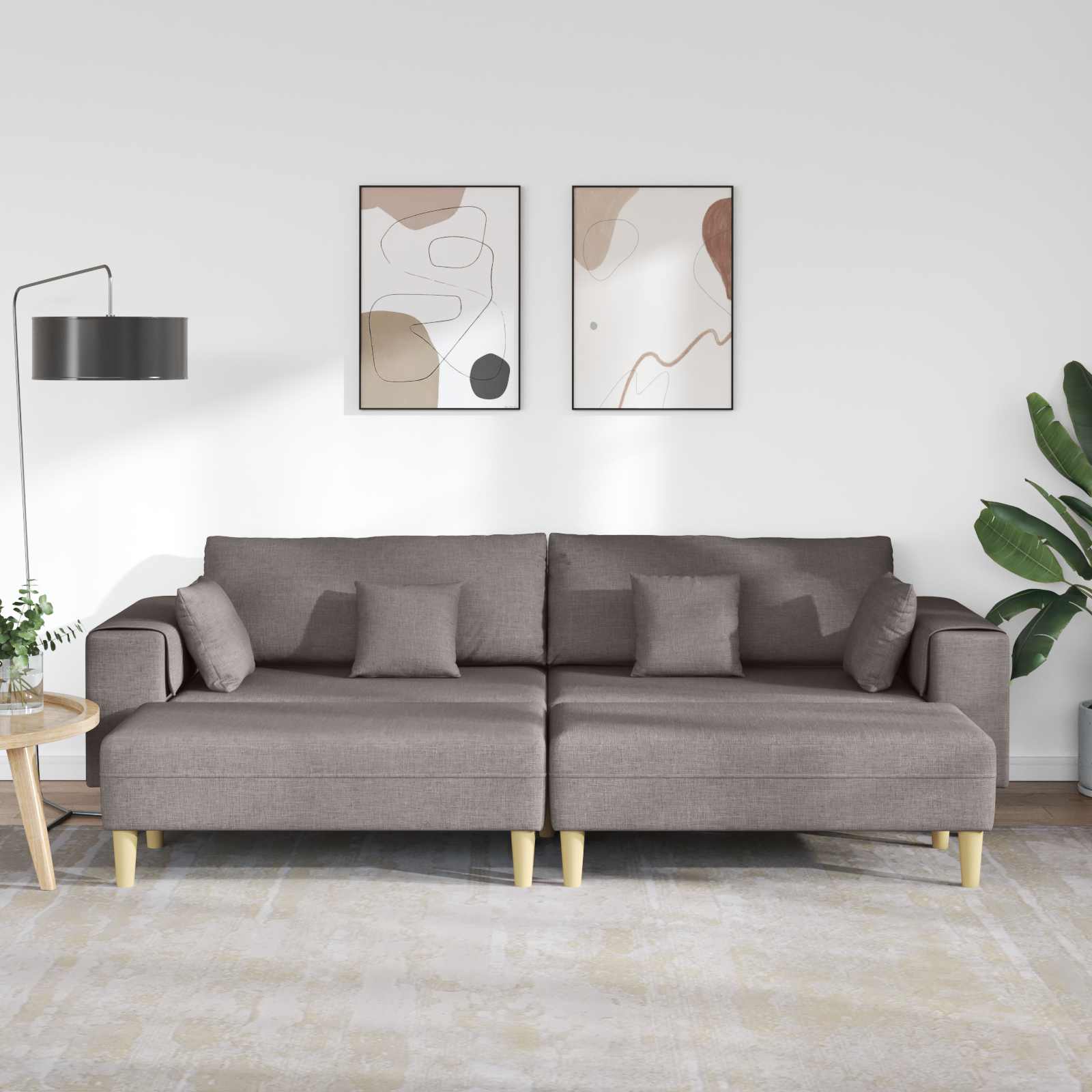 Bank 3 st Taupe Stof