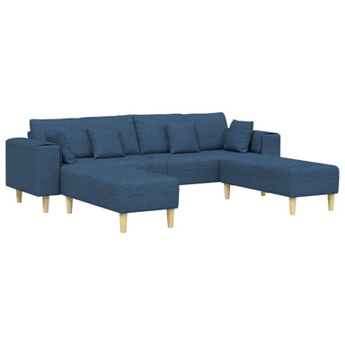 Bank 3 st Blauw Stof