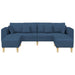 Bank 3 st Blauw Stof