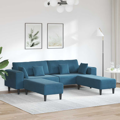 Bank 3 st Blauw Fluweel