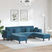 Bank 3 st Blauw Fluweel