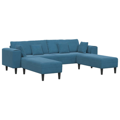 Bank 3 st Blauw Fluweel