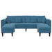 Bank 3 st Blauw Fluweel