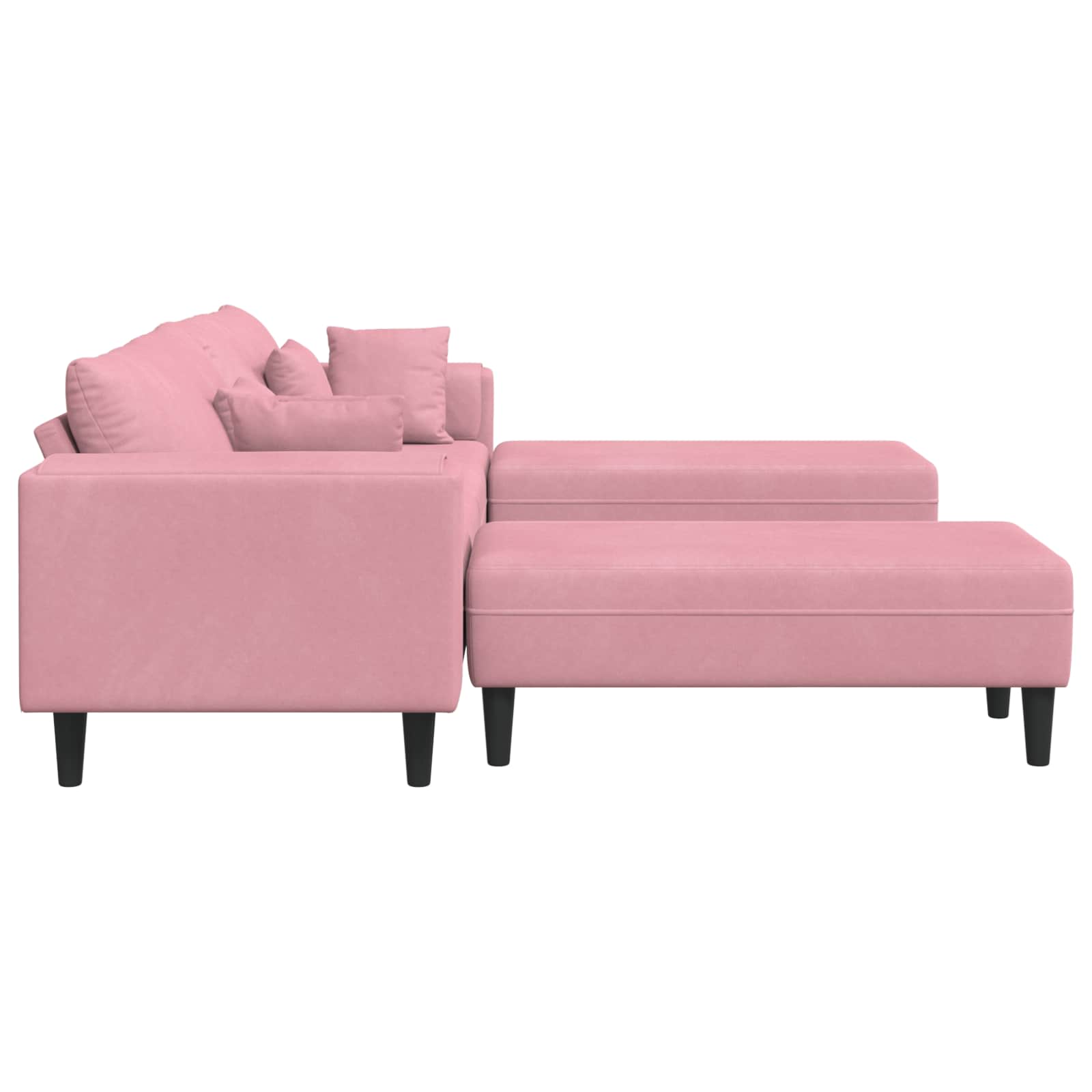 Bank 3 st Roze Fluweel