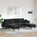 Bank 3 st Zwart Fluweel