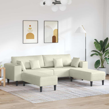 Bank 3 st Crème Fluweel