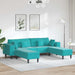 Bank 3 st Turquoise Fluweel