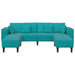 Bank 3 st Turquoise Fluweel
