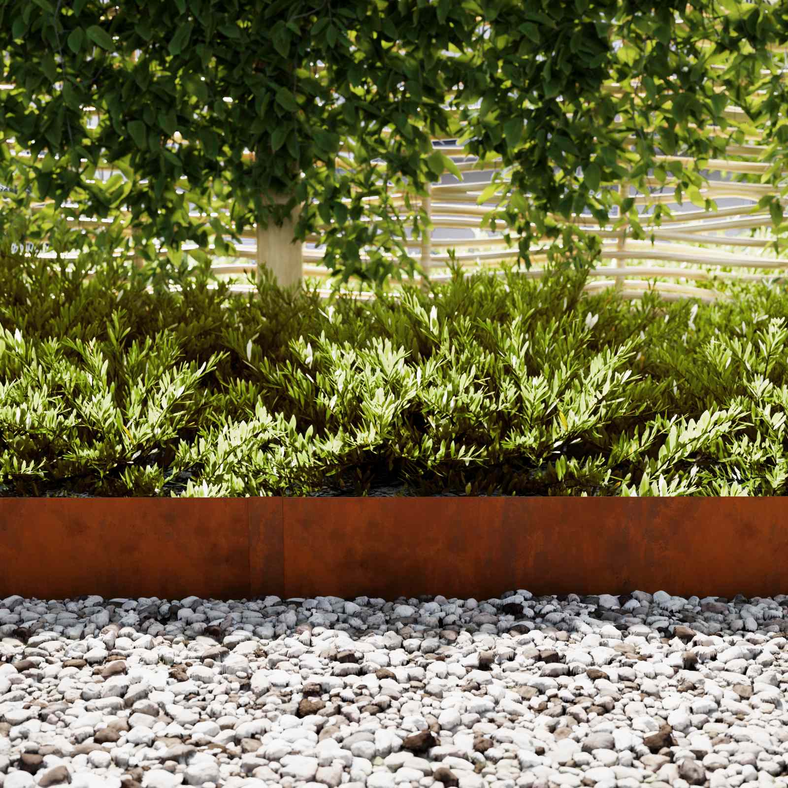 Tuinrand 50 st 100 x 0.05 x 20 cm weervast staal Roestig
