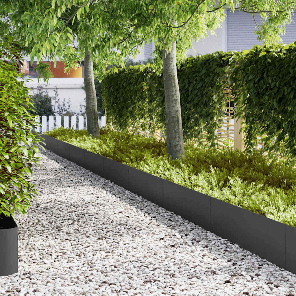 Tuinrand 50 st 100 x 0,05 x 30 cm Koudgewalst staal Zwart