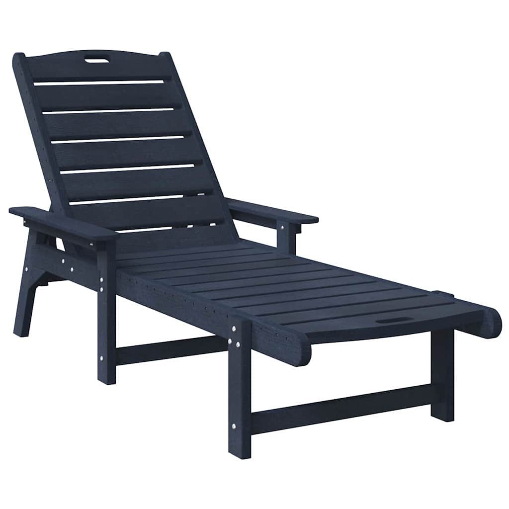 Ligstoel 2 st Polyetheen Marineblauw