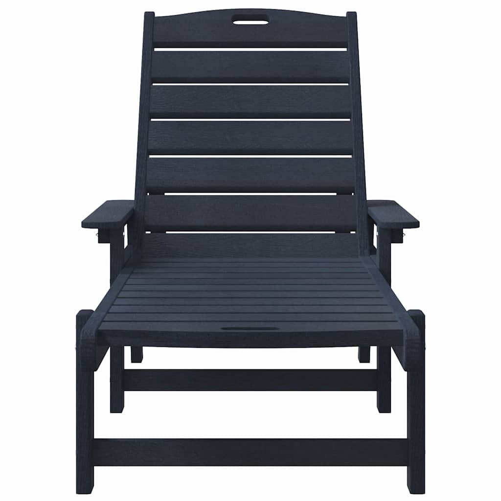 Ligstoel 2 st Polyetheen Marineblauw