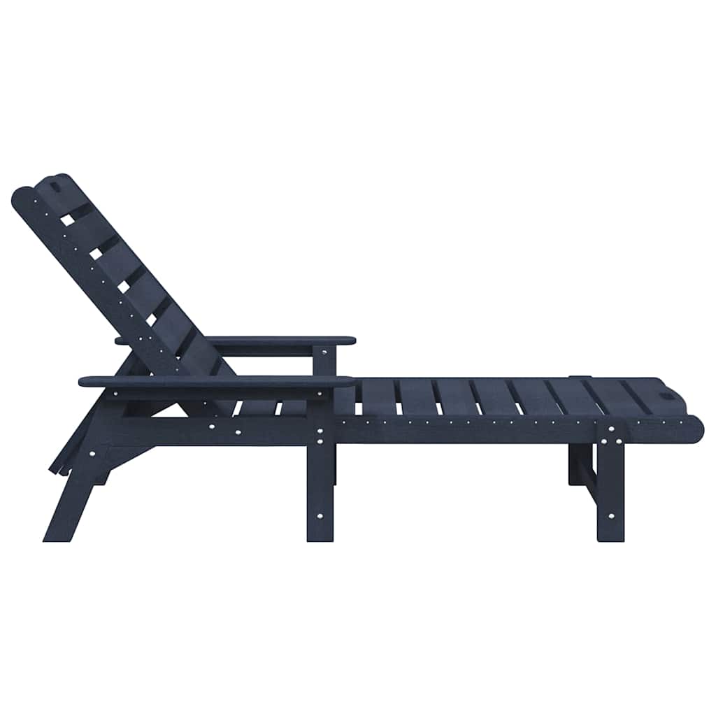 Ligstoel 2 st Polyetheen Marineblauw