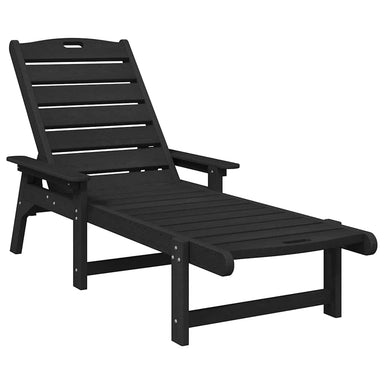 Ligstoel 2 st Polyetheen Zwart