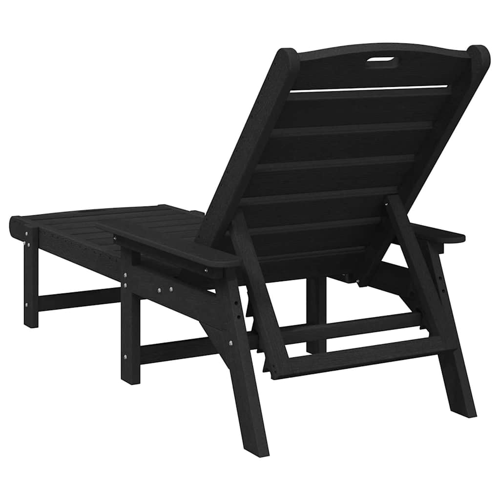 Ligstoel 2 st Polyetheen Zwart
