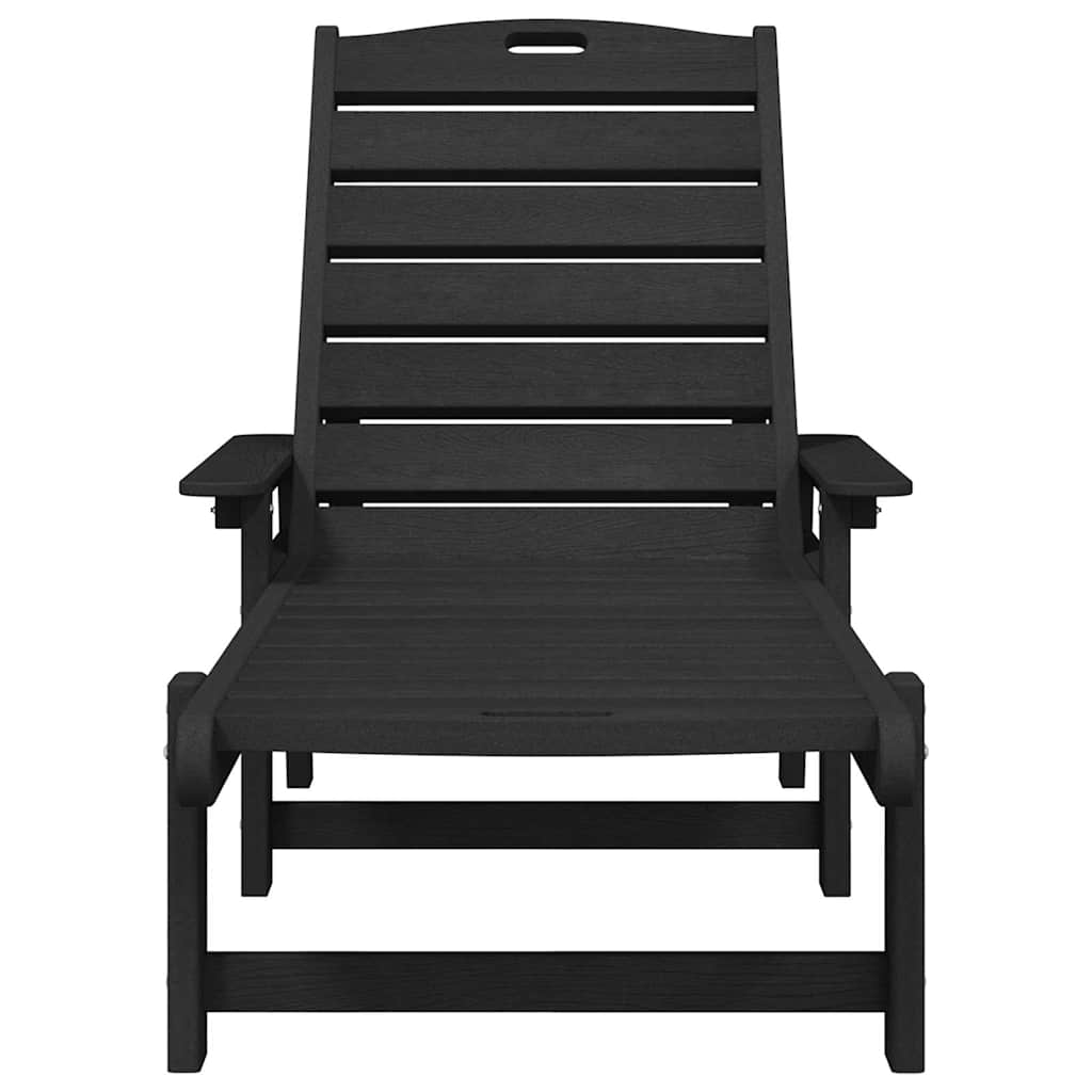 Ligstoel 2 st Polyetheen Zwart