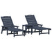Ligstoel 3 st Polyetheen Marineblauw