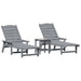 Ligstoel 3 st Polyetheen Lichtgrijs