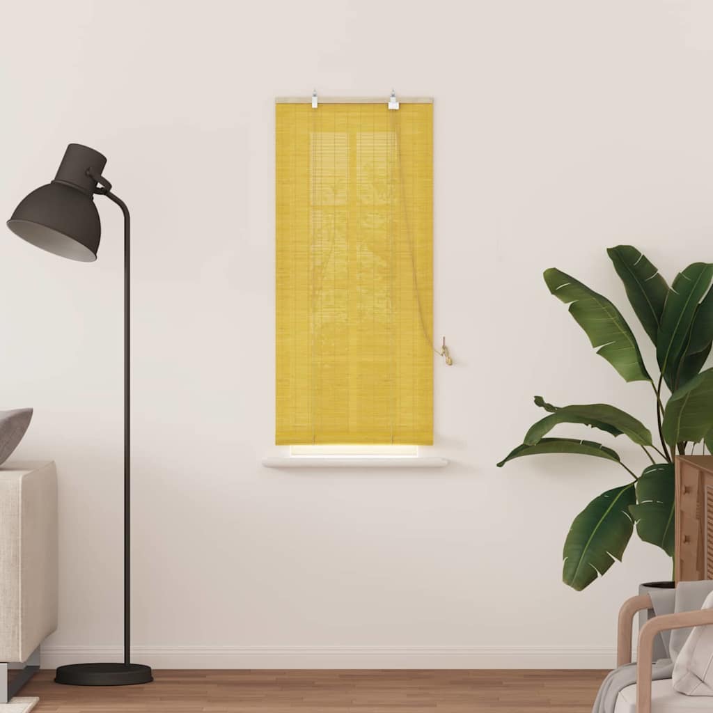 Rolgordijn Geel 60 x 160 cm Bamboe