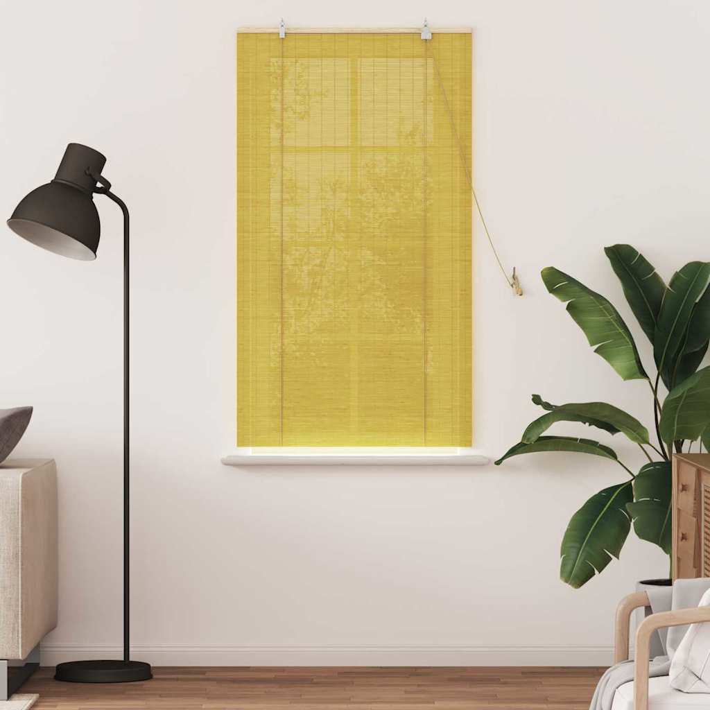 Rolgordijn Geel 80 x 160 cm Bamboe