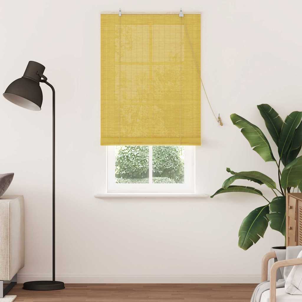 Rolgordijn Geel 90 x 220 cm Bamboe