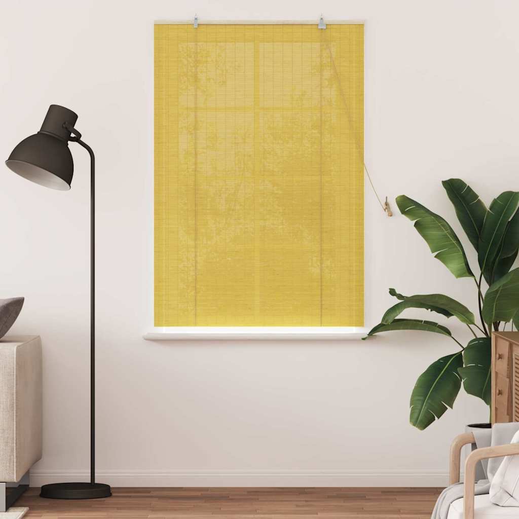 Rolgordijn Geel 100 x 160 cm Bamboe