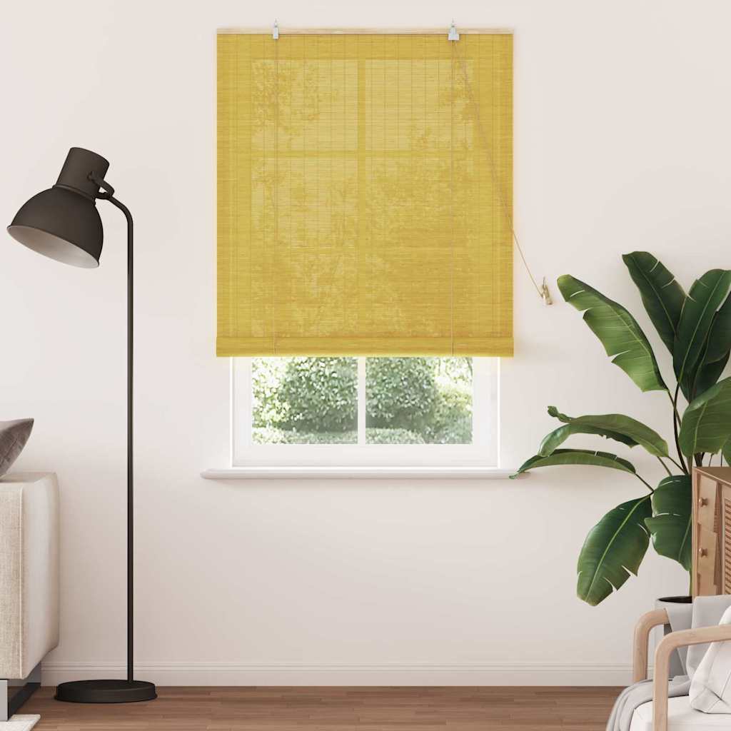 Rolgordijn Geel 110 x 220 cm Bamboe